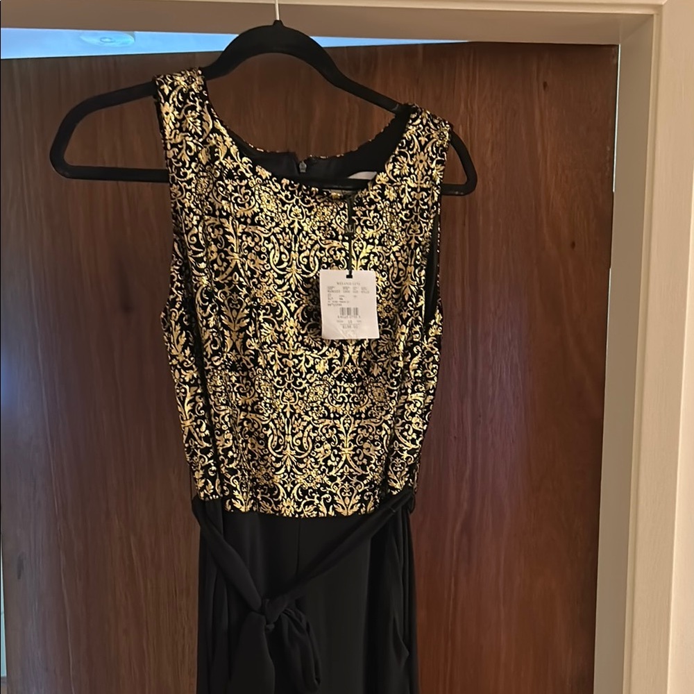 Nicole Miller Black and Gold Jumpsuit